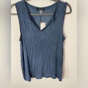 Nwt Cable & Gauge denim blue  sleeveless casual flowy top M